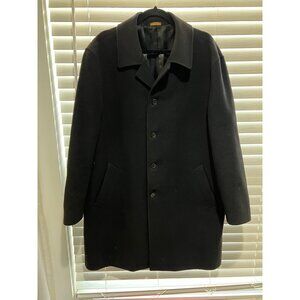 Brooks Brothers 346 Black Wool and‎ cashmere Overcoat - Size 46R